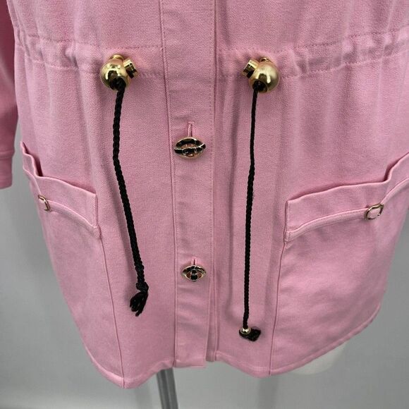 St john Sport womans pink jacket Medium lenght button up collar BoxM - Picture 4 of 8
